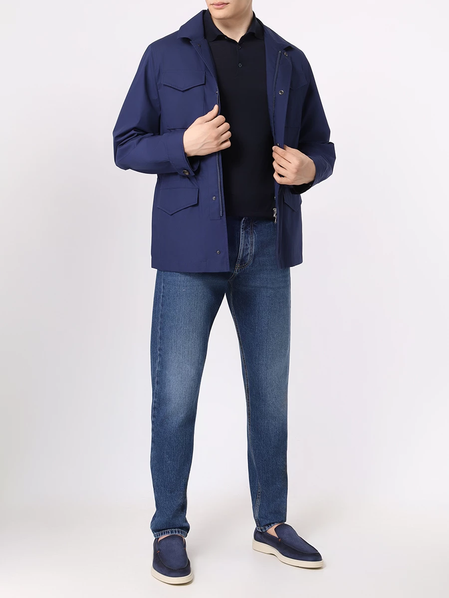 Куртка однотонная BRUNELLO CUCINELLI MB4036189 C418 Синий  Фото 2
