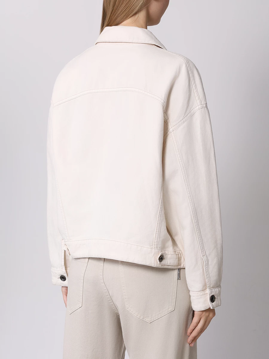 Куртка из хлопка и льна BRUNELLO CUCINELLI ML9962994 C8739 Бежевый  Фото 3