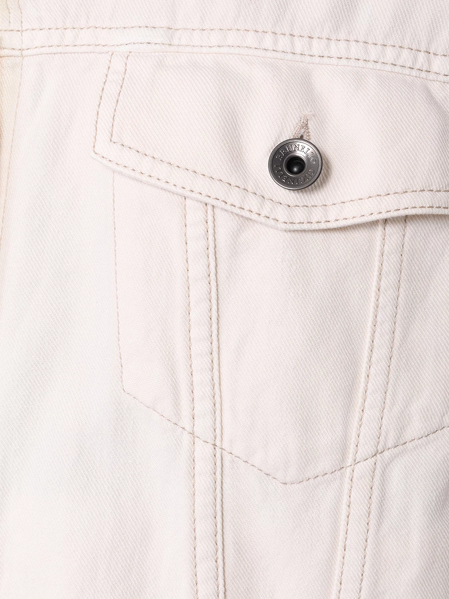 Куртка из хлопка и льна BRUNELLO CUCINELLI ML9962994 C8739 Бежевый  Фото 5