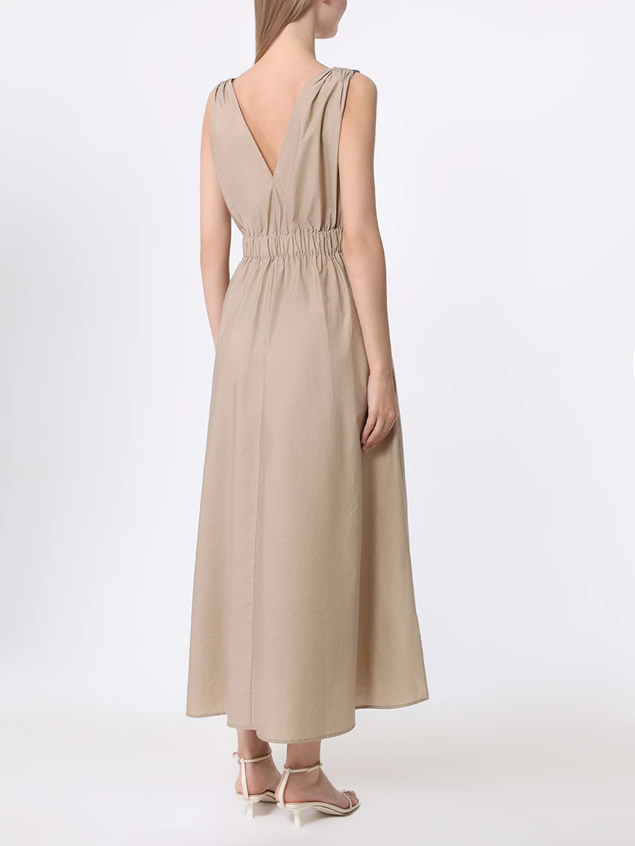 Платье из поплина BRUNELLO CUCINELLI M0F79A5092 C8967 Бежевый  Фото 3