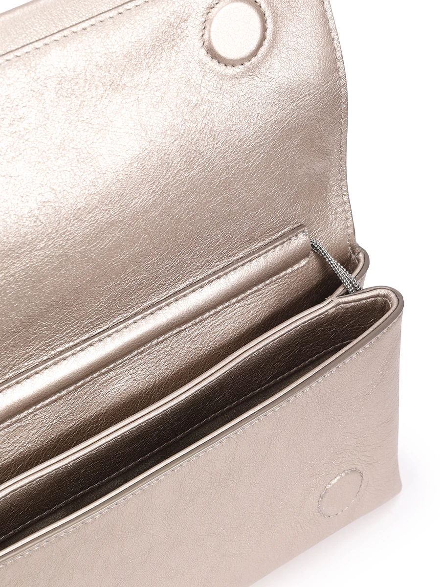 Клатч кожаный BRUNELLO CUCINELLI MBLND2505 C9104 Серебряный  Фото 4