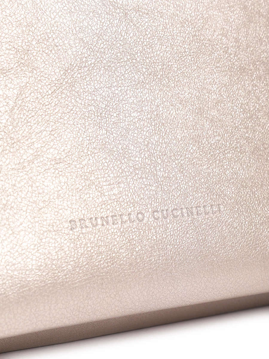 Клатч кожаный BRUNELLO CUCINELLI MBLND2505 C9104 Серебряный  Фото 5