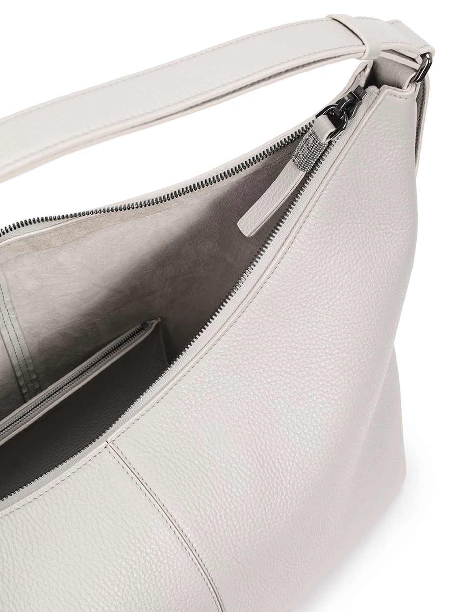 Сумка кожаная BRUNELLO CUCINELLI MBVND2557 C9593 Серый  Фото 4