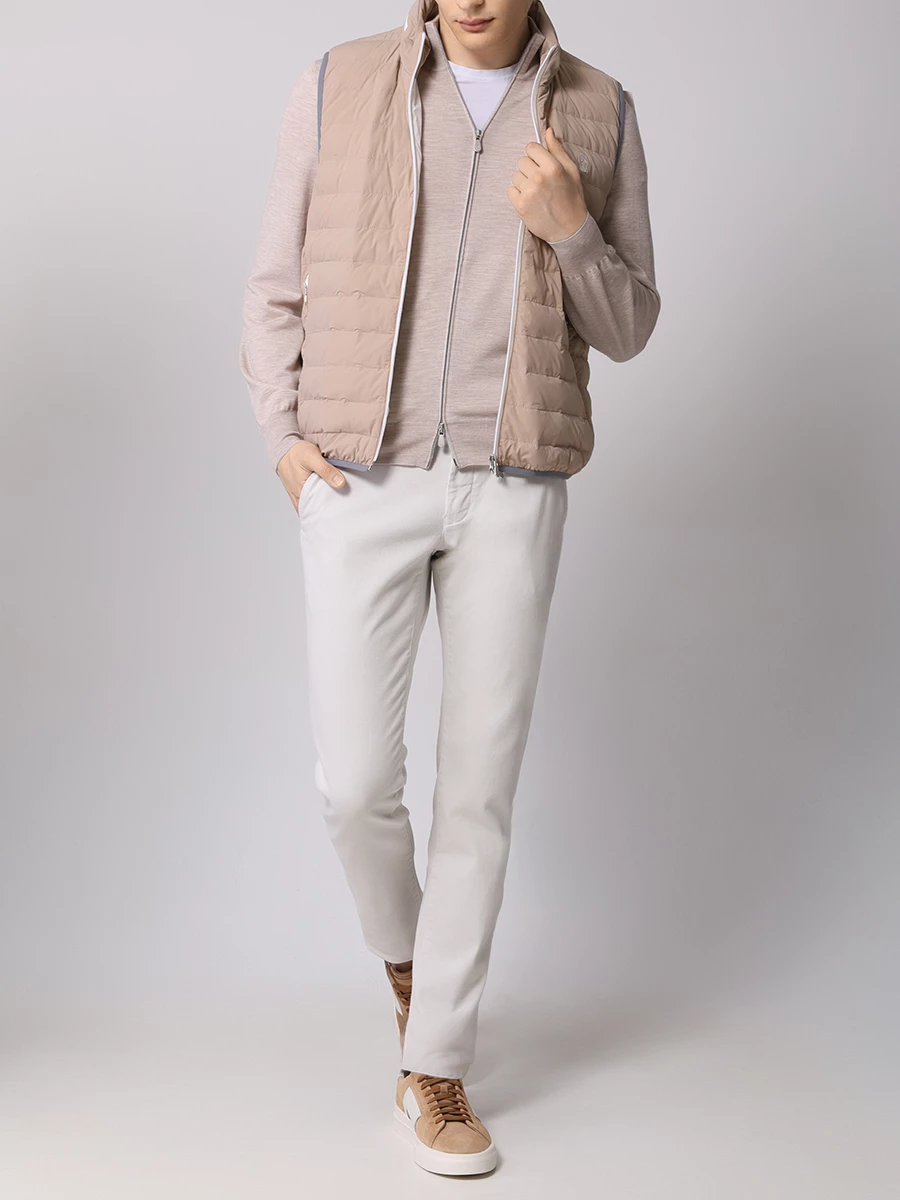 Кардиган на молнии BRUNELLO CUCINELLI M2400106 CZI22 Бежевый  Фото 2