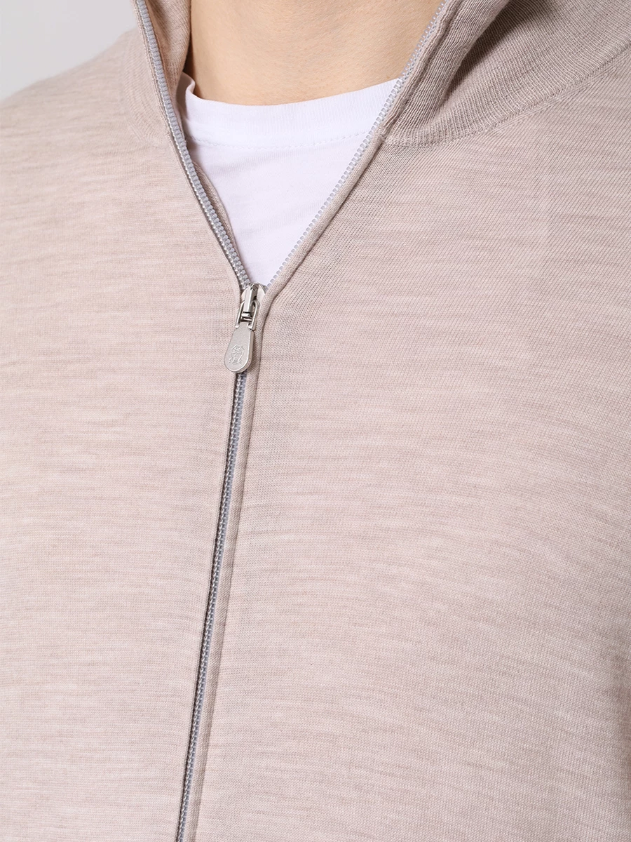 Кардиган на молнии BRUNELLO CUCINELLI M2400106 CZI22 Бежевый  Фото 5