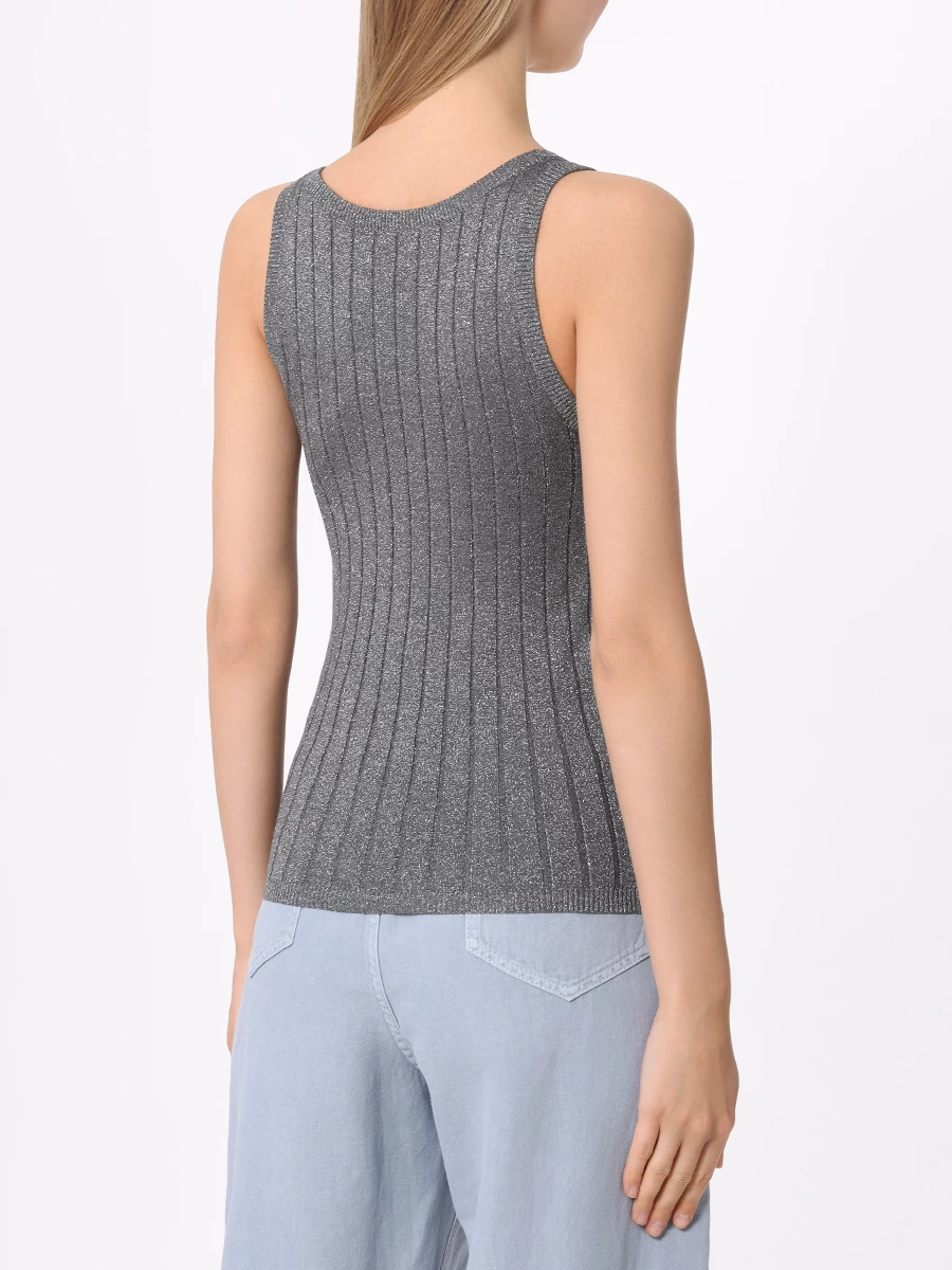 Топ шелковый BRUNELLO CUCINELLI MPZ862200 C1117 Графит Серый  Фото 3