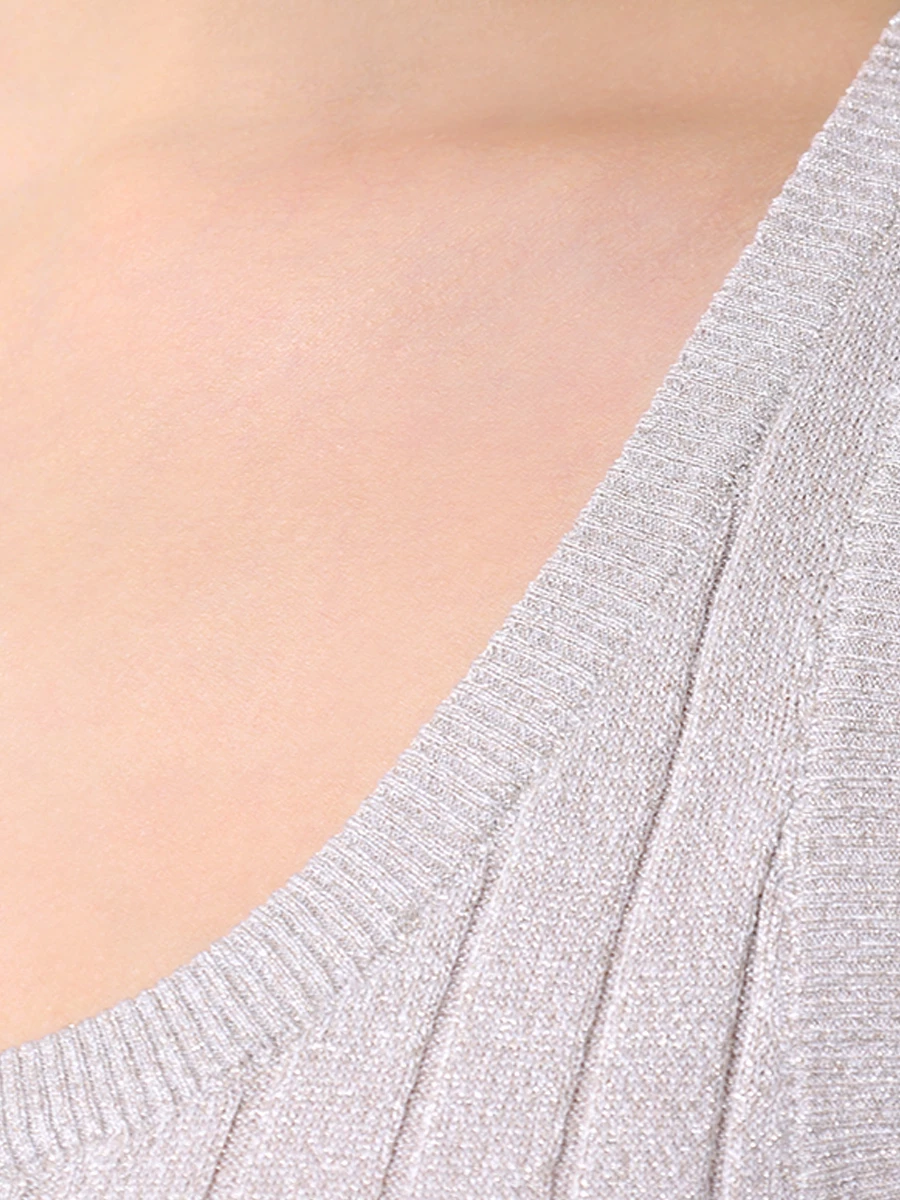 Топ шелковый BRUNELLO CUCINELLI MPZ862200 C668 Серый  Фото 5