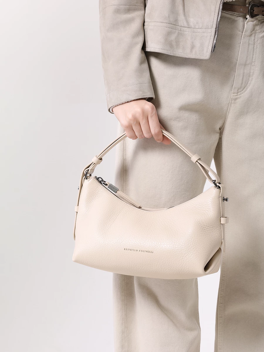 Сумка кожаная BRUNELLO CUCINELLI MBVND2546 C8905 Бежевый  Фото 2