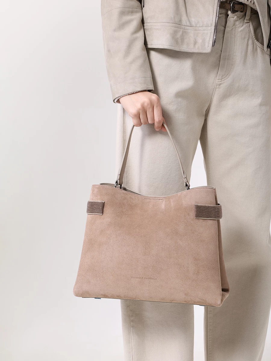 Сумка замшевая BRUNELLO CUCINELLI MBDLD2503 CXM64 Бежевый  Фото 2