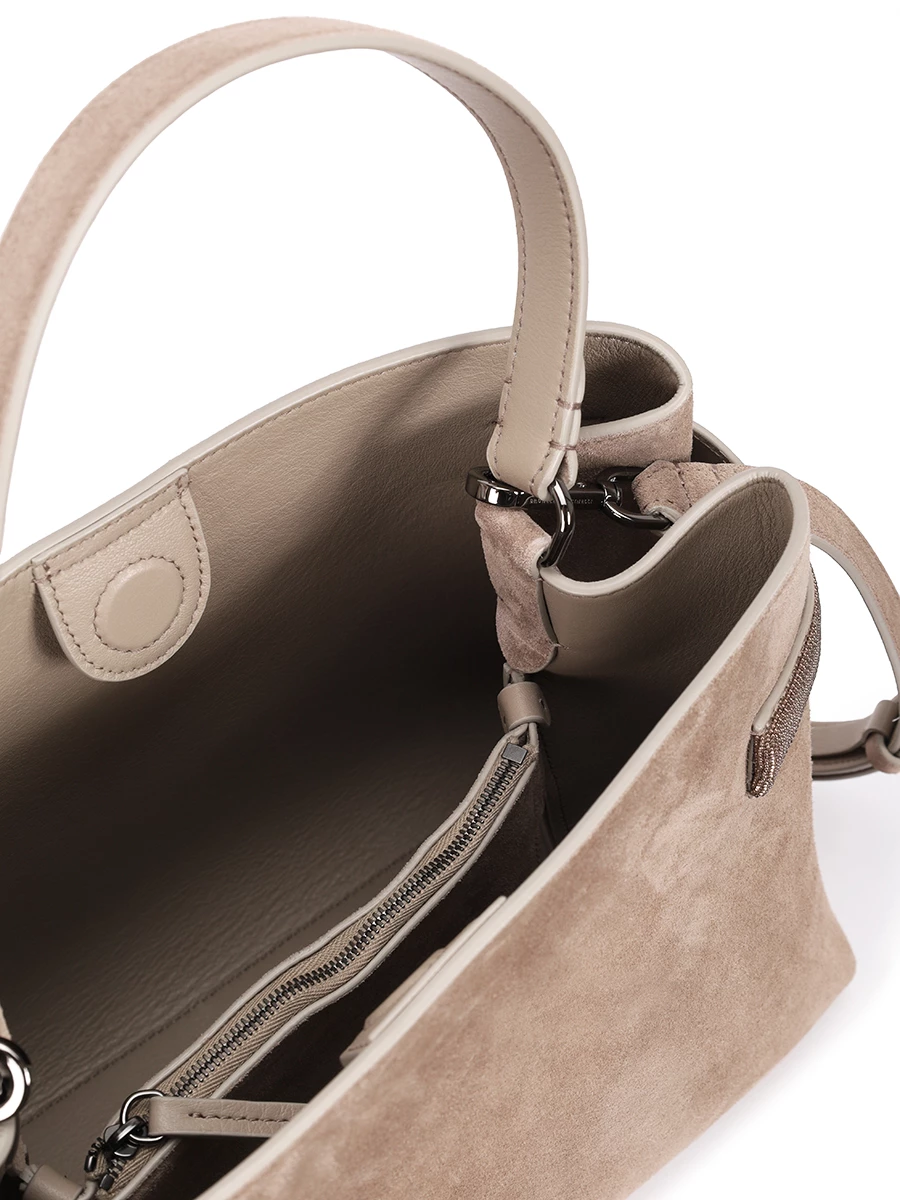 Сумка замшевая BRUNELLO CUCINELLI MBDLD2503 CXM64 Бежевый  Фото 4