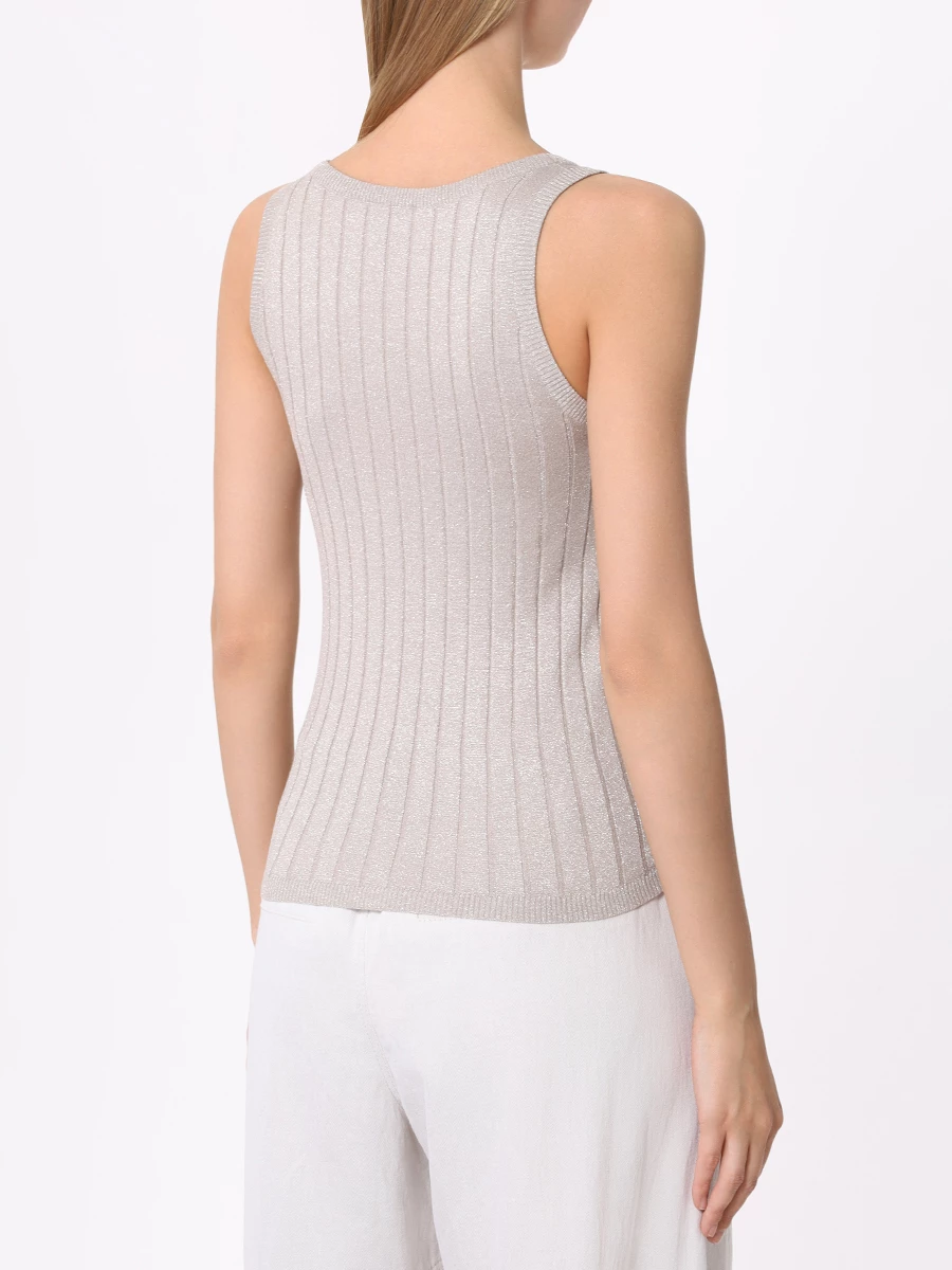 Топ шелковый BRUNELLO CUCINELLI MPZ862200 C1621 Бежевый  Фото 3