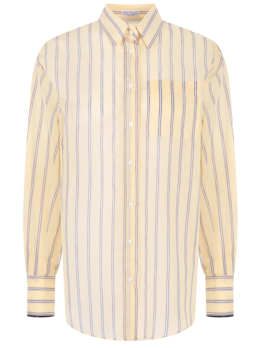 Рубашка хлопковая BRUNELLO CUCINELLI MH777MJ916 C4080 Желтый 