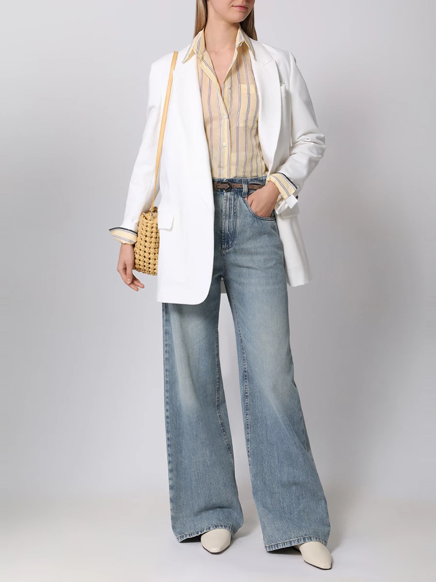 Рубашка хлопковая BRUNELLO CUCINELLI MH777MJ916 C4080 Желтый  Фото 2