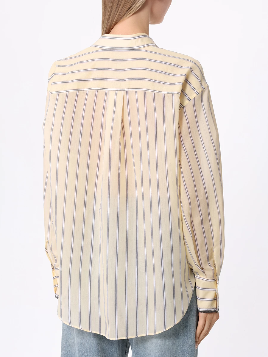 Рубашка хлопковая BRUNELLO CUCINELLI MH777MJ916 C4080 Желтый  Фото 3