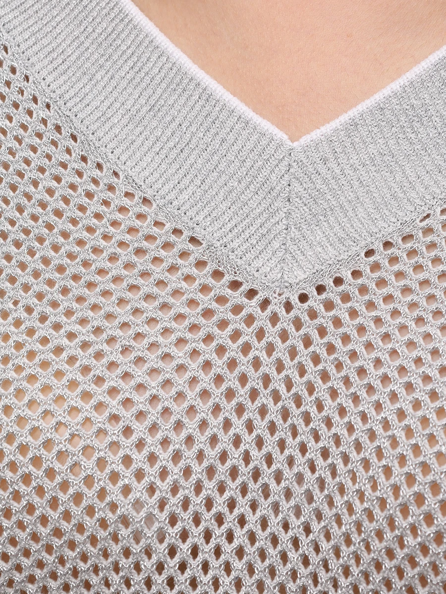 Пуловер хлопковый BRUNELLO CUCINELLI MLK123902 CGJ77 Серый  Фото 5