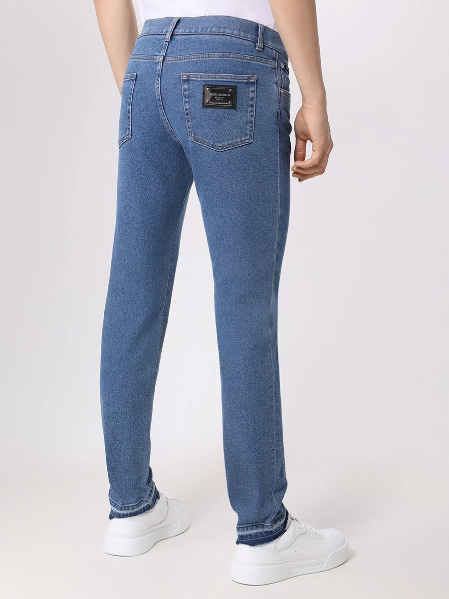 Джинсы Slim Fit хлопковые DOLCE & GABBANA GY07CD G8HN7 S9001 Голубой  Фото 3