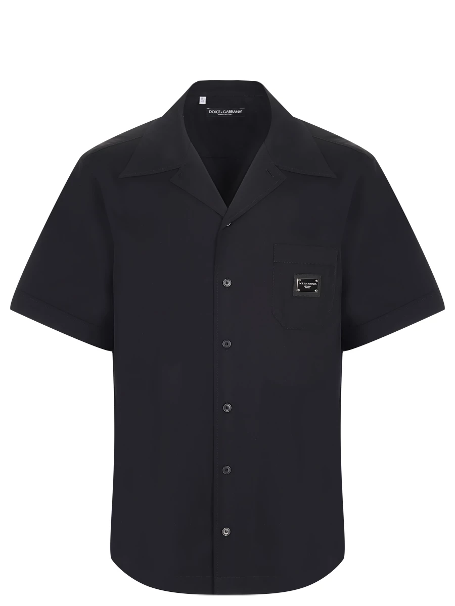 Рубашка хлопковая DOLCE & GABBANA G5JH9T GF855 N0000, размер 41, цвет черный
