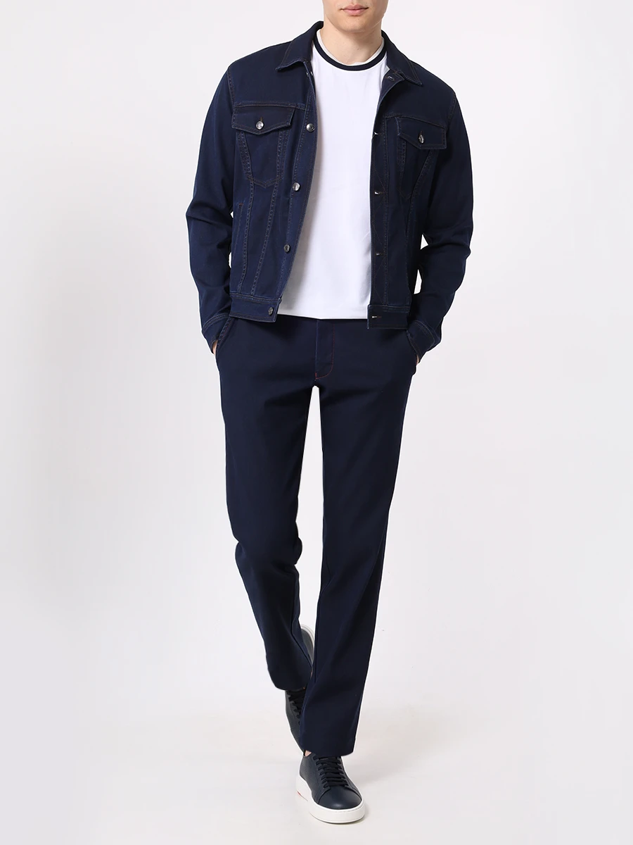 Джинсы Regular Fit хлопковые CANALI PD01352/301/91808/R Синий  Фото 2