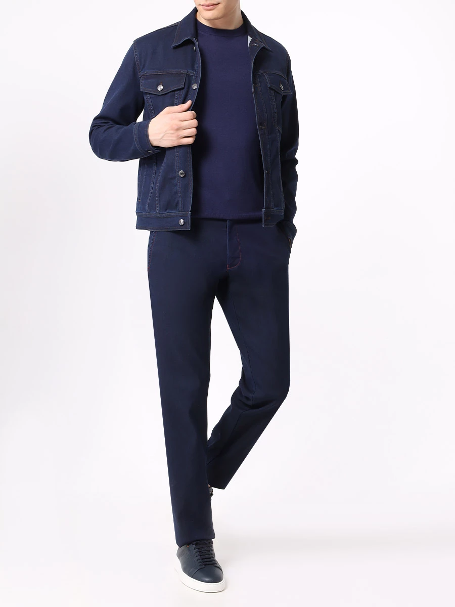 Футболка однотонная CANALI MK02075/300/C0719 Синий  Фото 2
