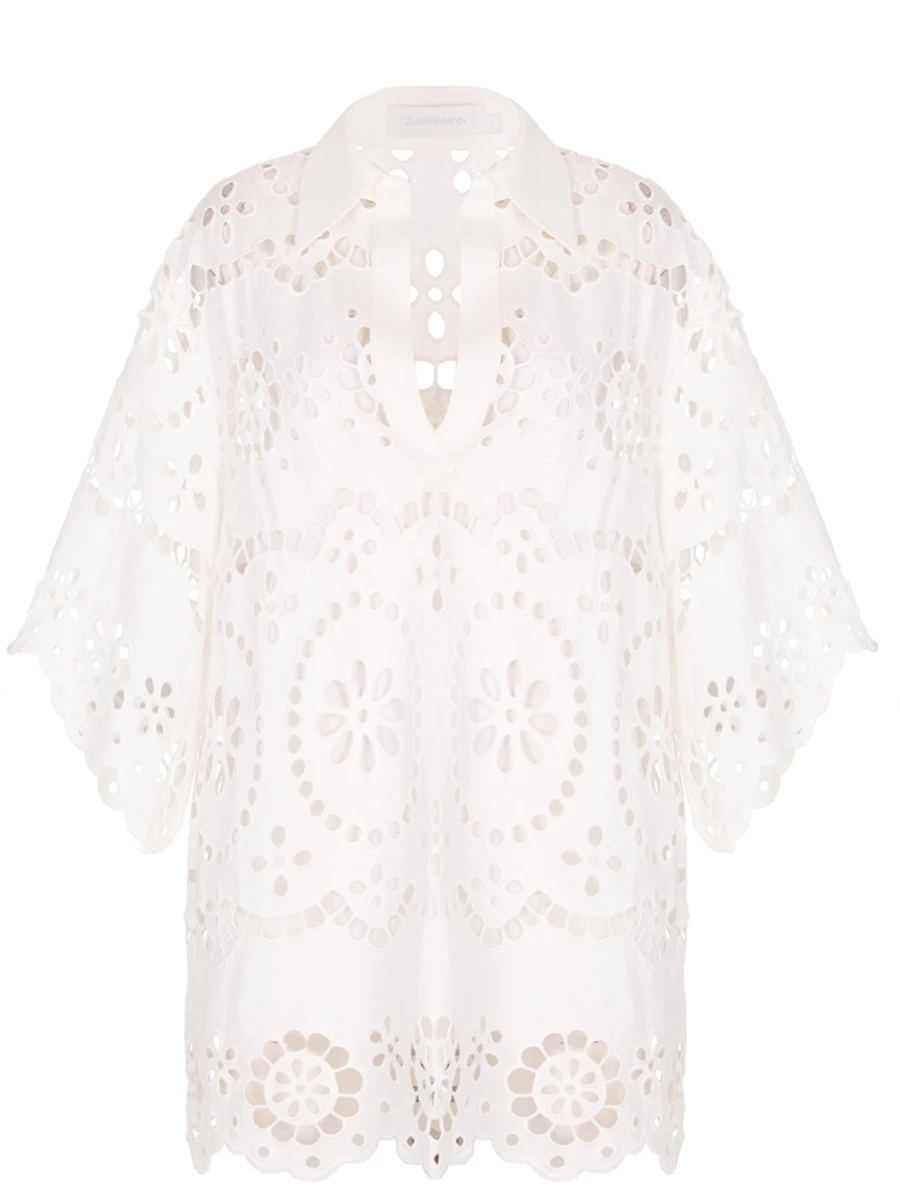 Платье льняное ZIMMERMANN 9170DRS245 IVO Белый 