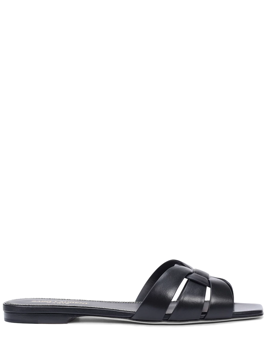 Шлепанцы кожаные Tribute SAINT LAURENT 571952BDA00 1000 Черный 