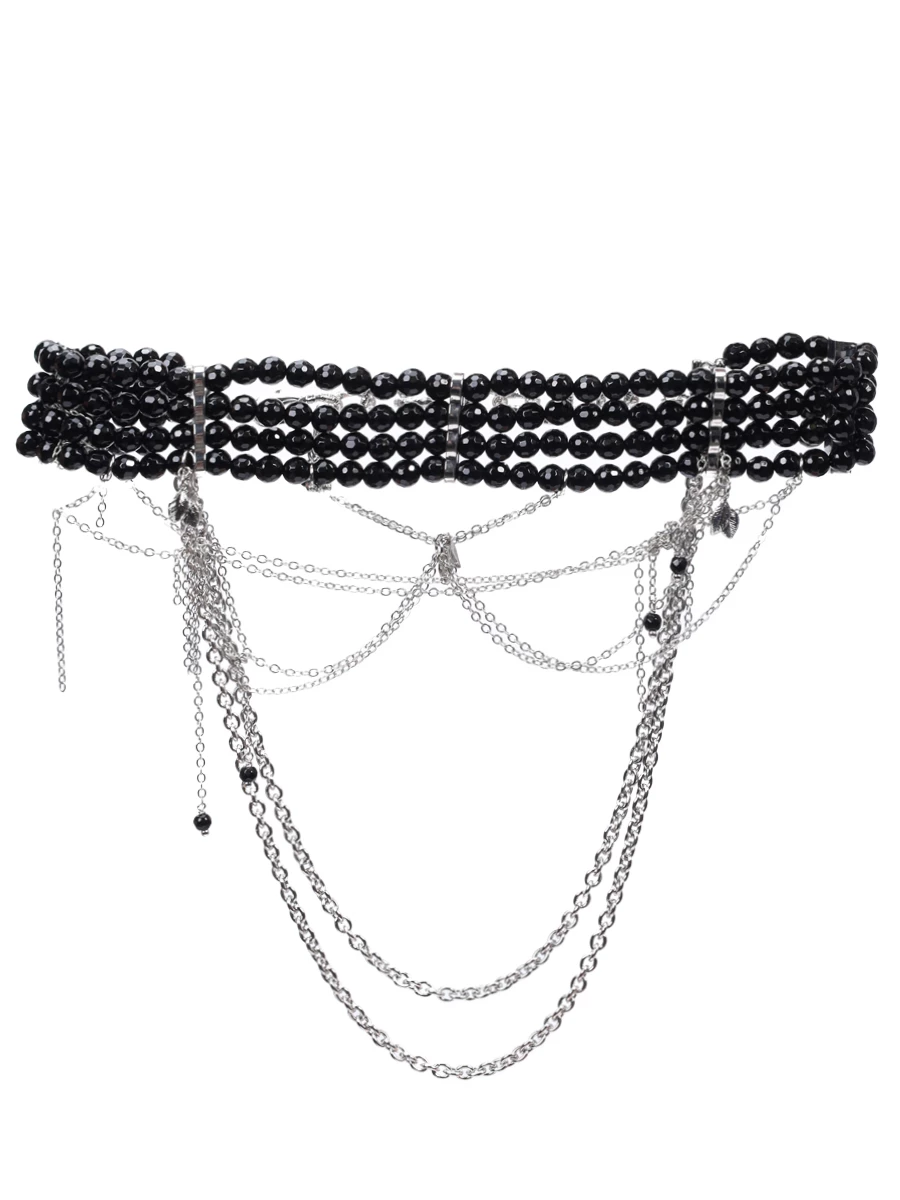 

Колье-стойка из агата, Серебряный, SF01020068S (23)