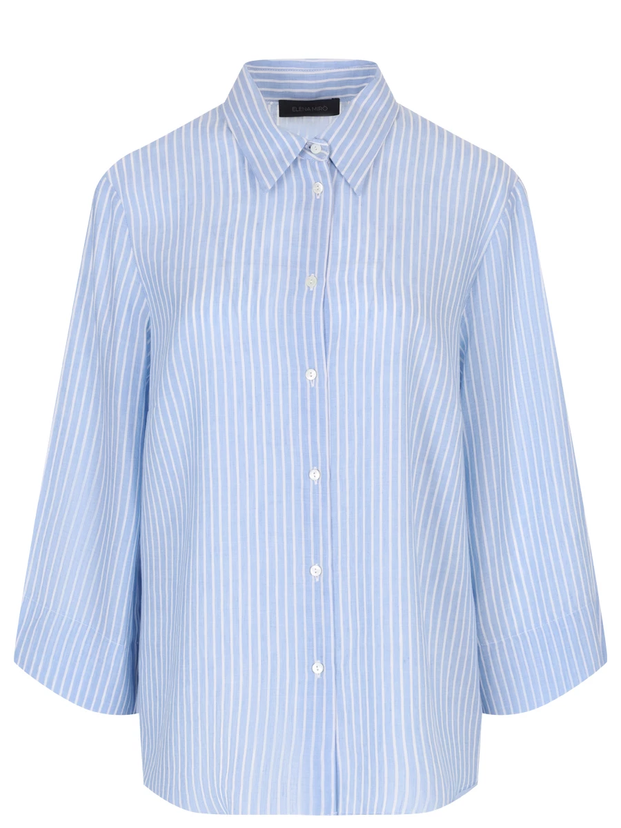 Рубашка из лиоцелла и льна ELENA MIRO 5040P0 7372 2, размер 52, цвет голубой - фото 1
