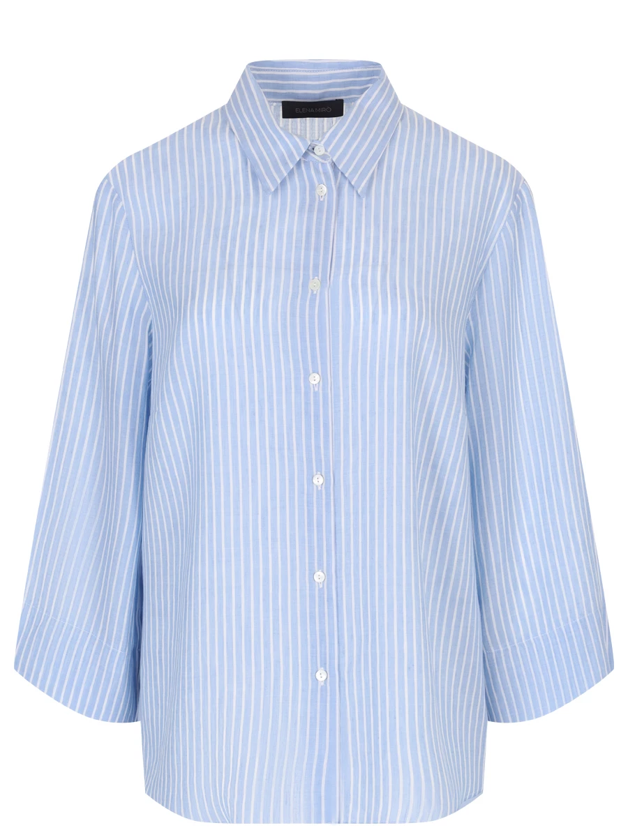 Рубашка из лиоцелла и льна ELENA MIRO 5040P0 7372 2, размер 52, цвет голубой - фото 2