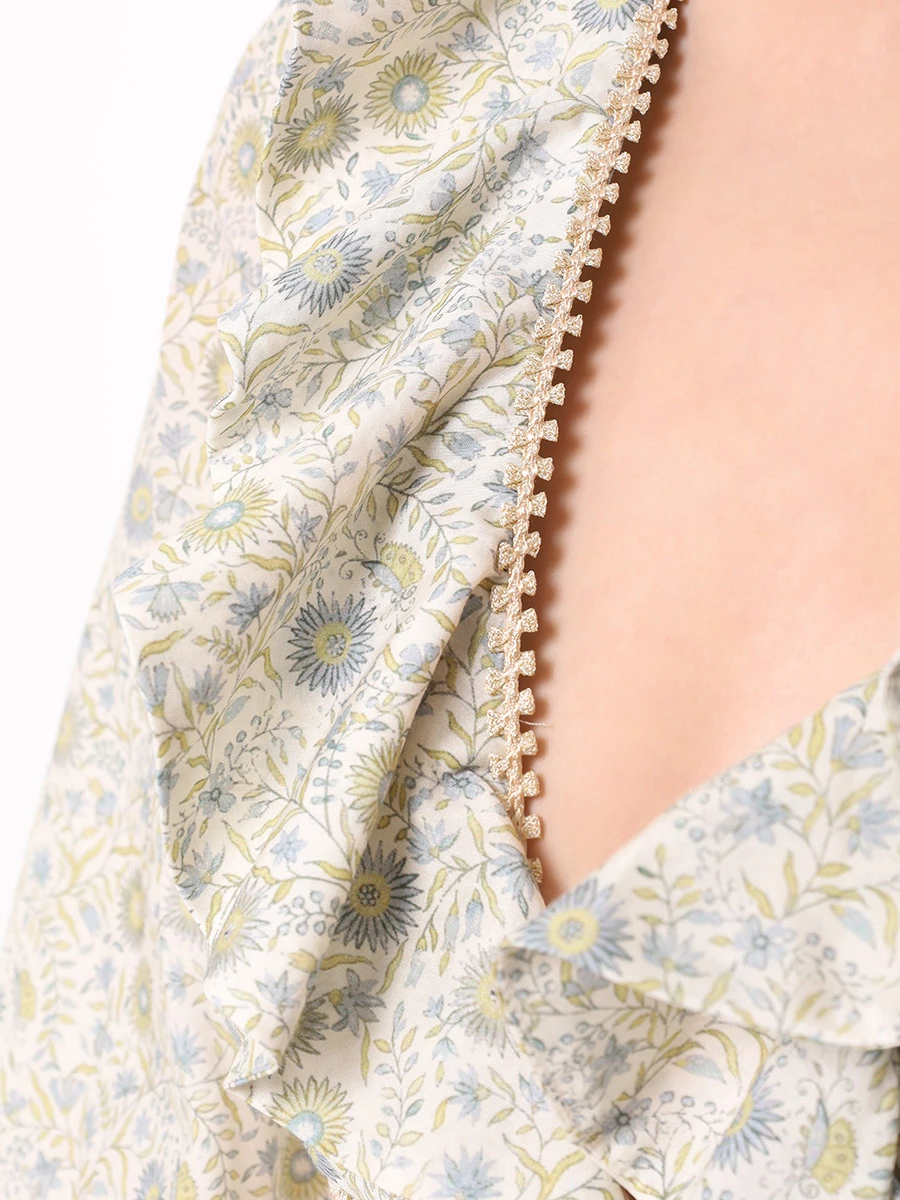 Блуза хлопковая IXIAH X231-50321, размер 44, цвет зеленый - фото 5