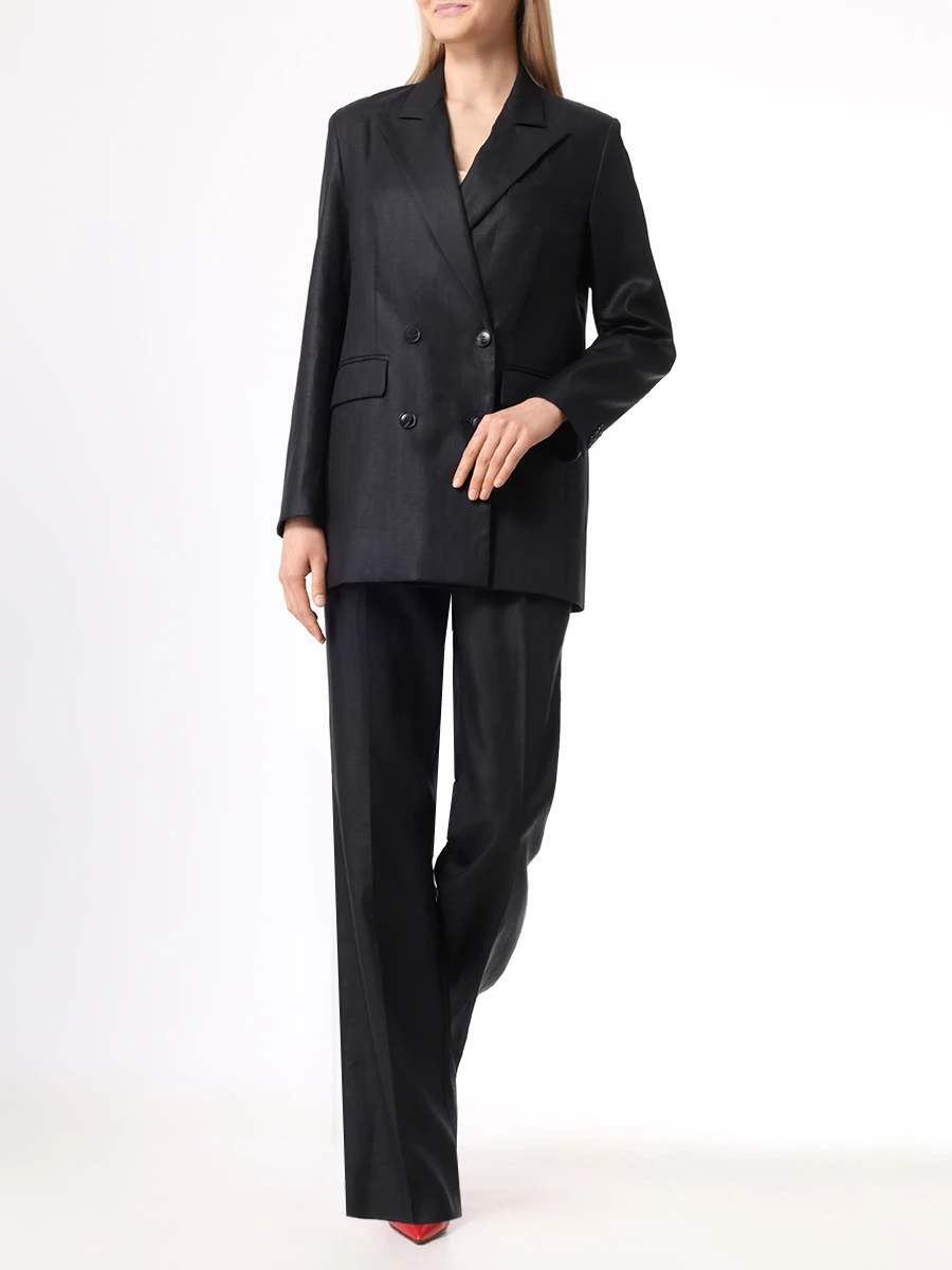 Пиджак из тенселя и льна SEVEN LAB SJO.02.900.351, размер 44, цвет черный - фото 2