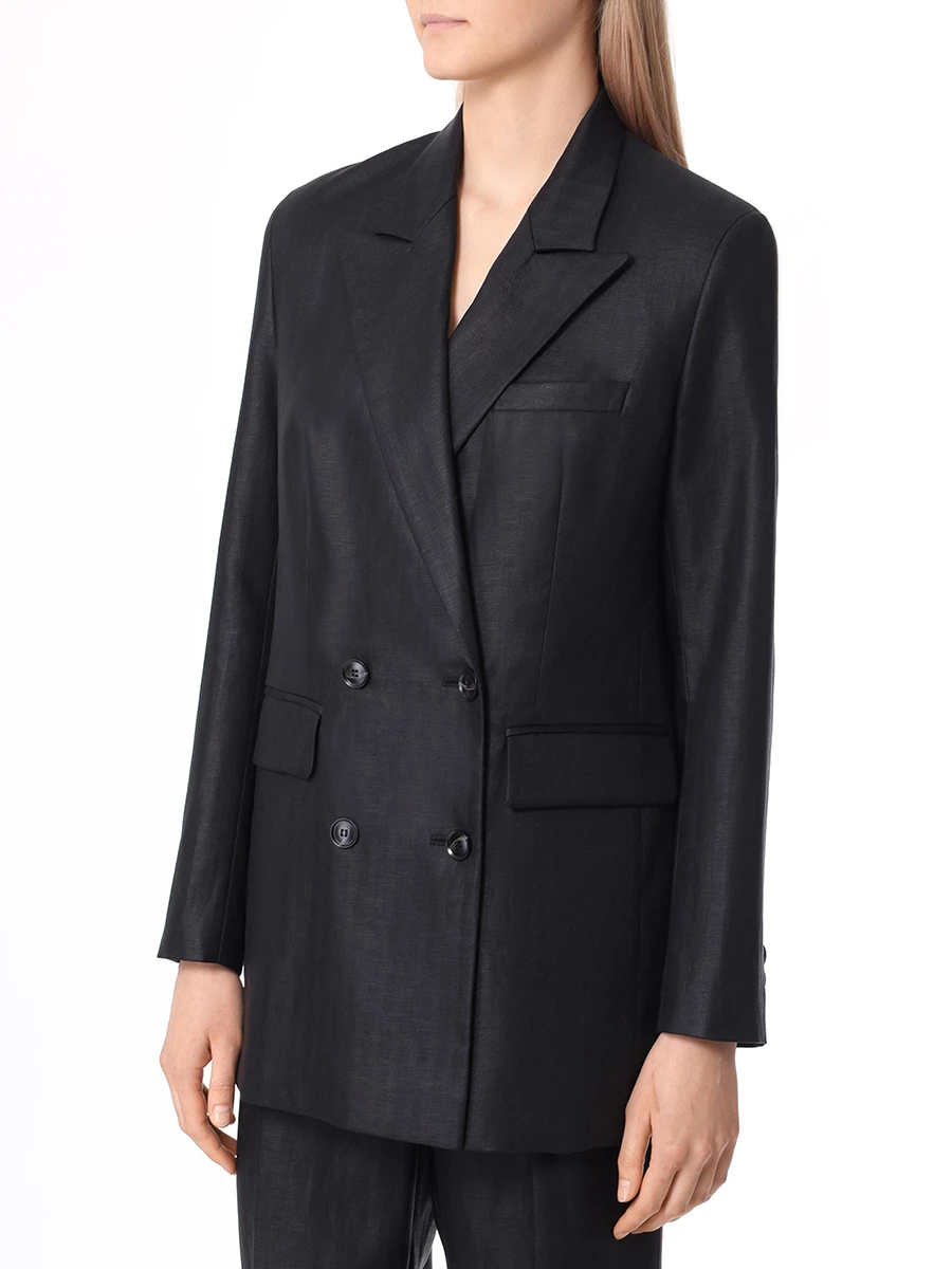 Пиджак из тенселя и льна SEVEN LAB SJO.02.900.351, размер 44, цвет черный - фото 4