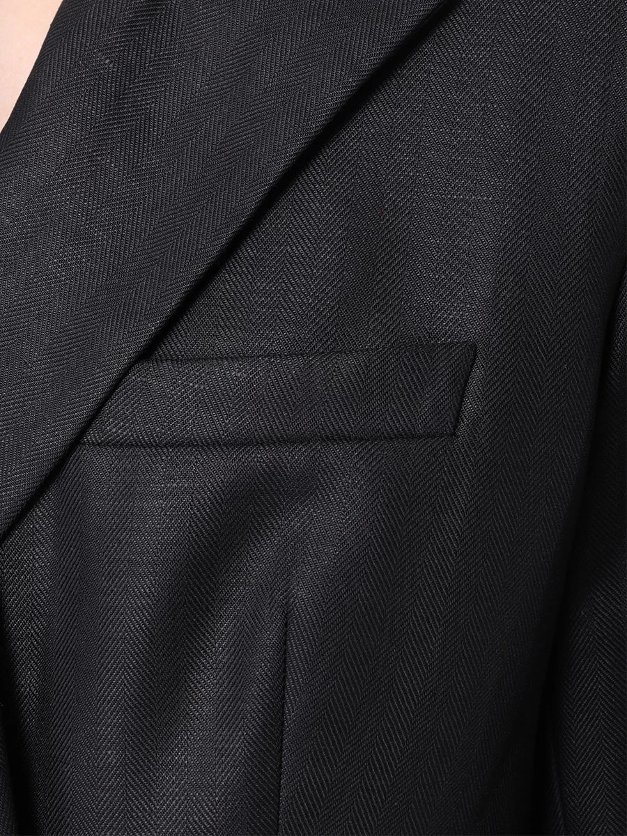 Пиджак из тенселя и льна SEVEN LAB SJO.02.900.351, размер 44, цвет черный - фото 5