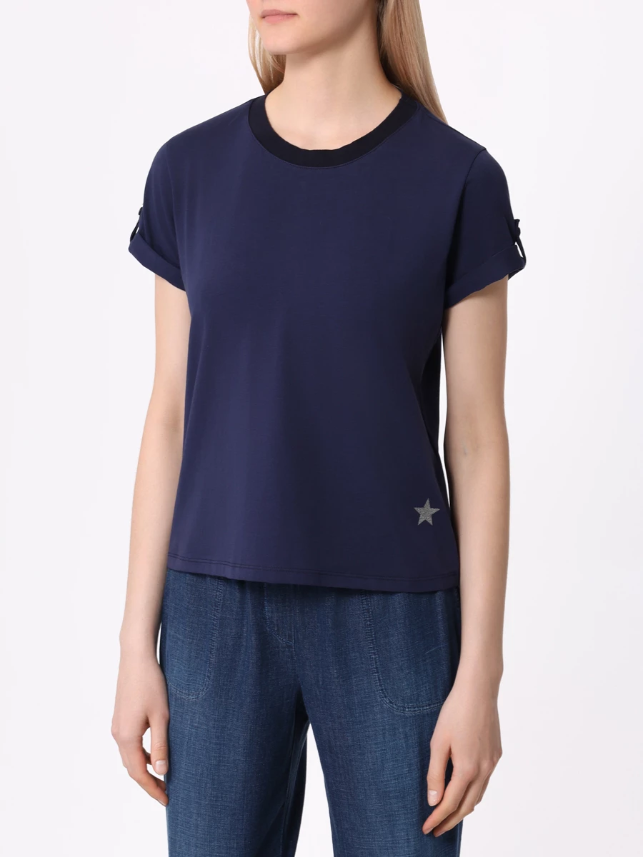 Футболка хлопковая LORENA ANTONIAZZI E2456TS48A_9889 580 Синий  Фото 4