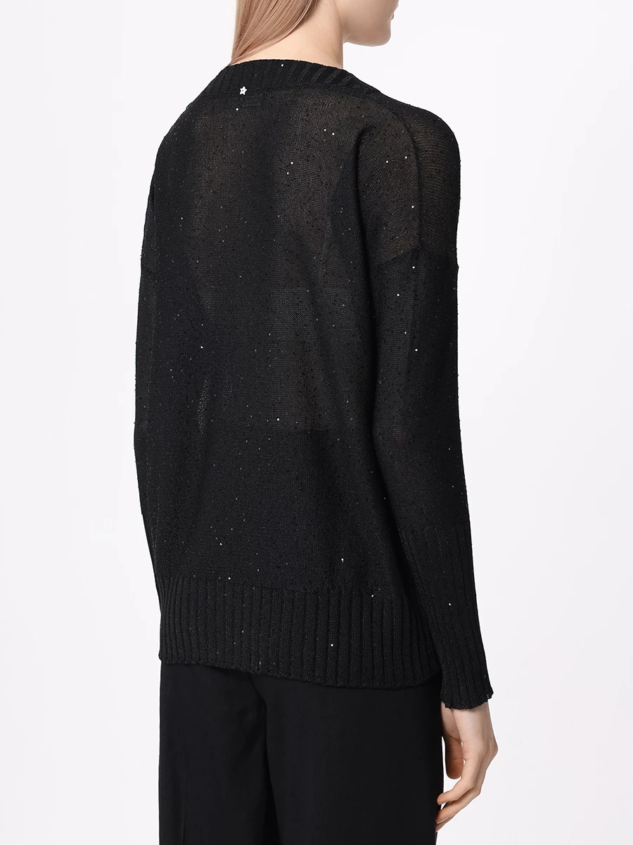 Джемпер из вискозы LORENA ANTONIAZZI E24132BM39B_2435 999 Черный  Фото 3