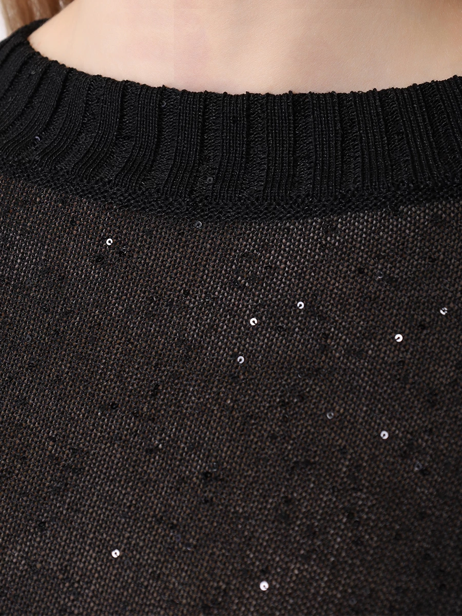 Джемпер из вискозы LORENA ANTONIAZZI E24132BM39B_2435 999 Черный  Фото 5