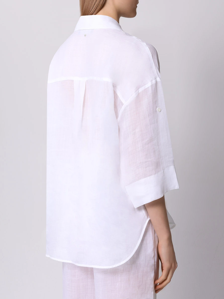 Блуза из рами LORENA ANTONIAZZI E2447CA58A_4248 100, размер 42, цвет белый - фото 3