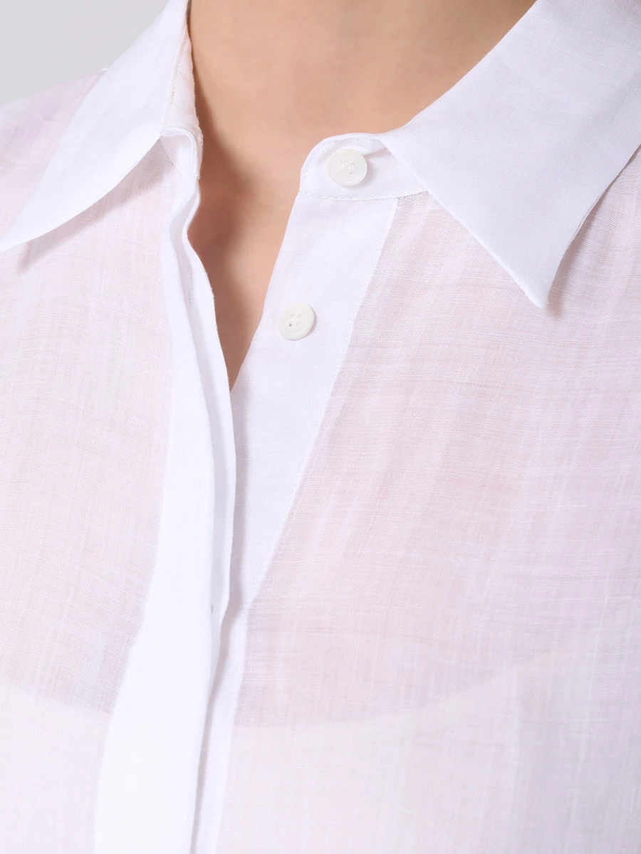 Блуза из рами LORENA ANTONIAZZI E2447CA58A_4248 100, размер 42, цвет белый - фото 5