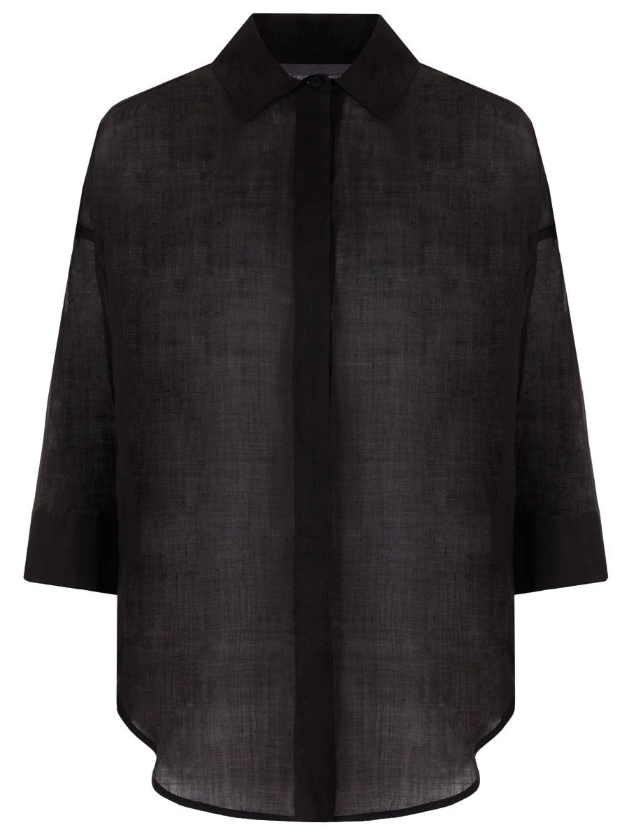 Блуза из рами LORENA ANTONIAZZI E2447CA58A_4248 999, размер 42, цвет черный