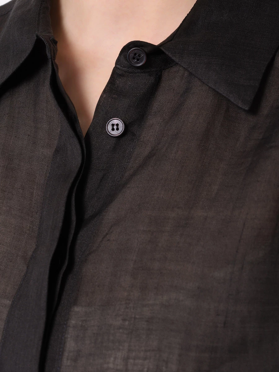 Блуза из рами LORENA ANTONIAZZI E2447CA58A_4248 999, размер 42, цвет черный - фото 5