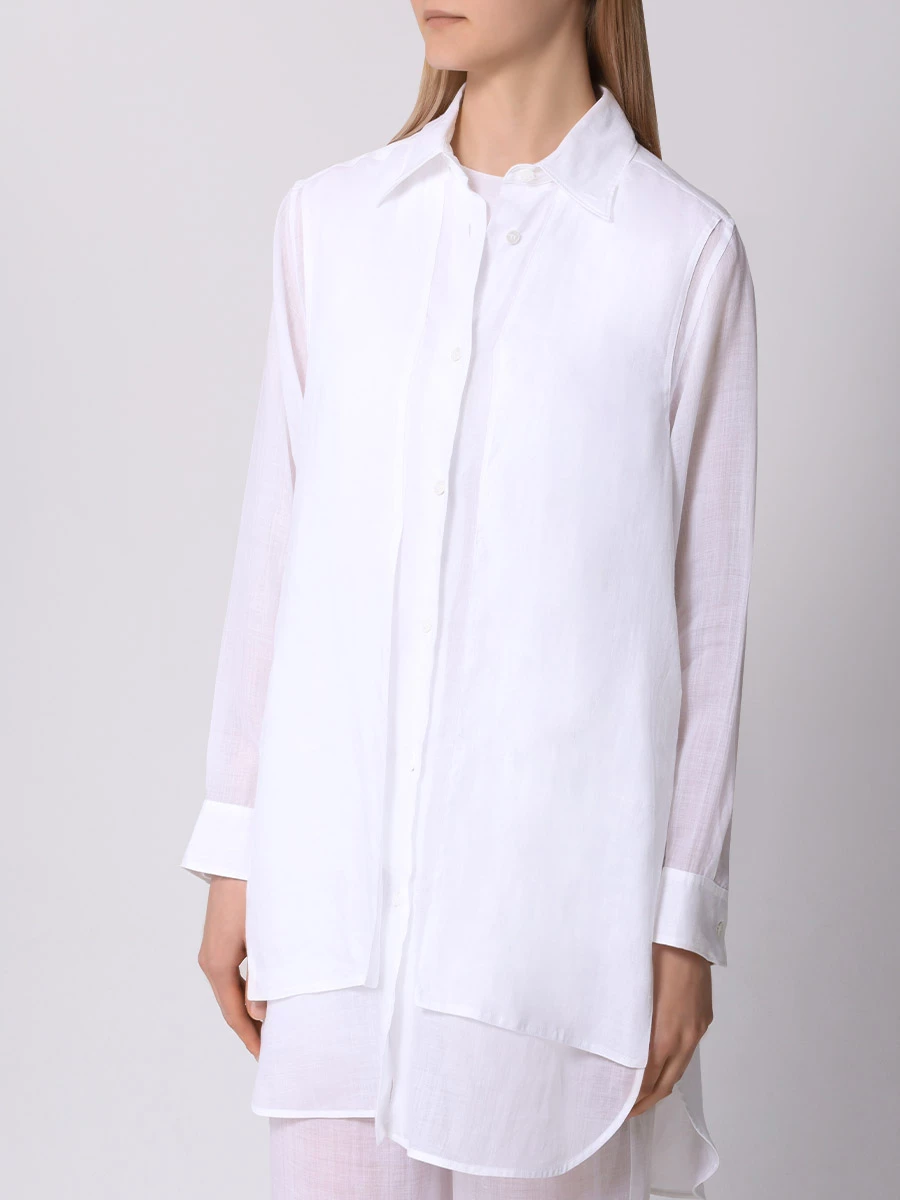 Блуза из рами LORENA ANTONIAZZI E2447CA44A_4248 100, размер 44, цвет белый - фото 4