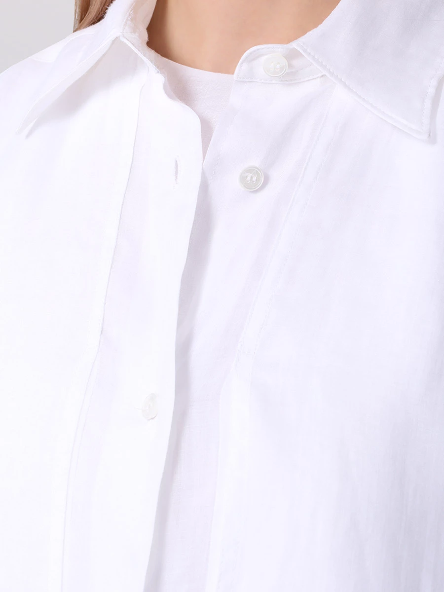 Блуза из рами LORENA ANTONIAZZI E2447CA44A_4248 100, размер 44, цвет белый - фото 5