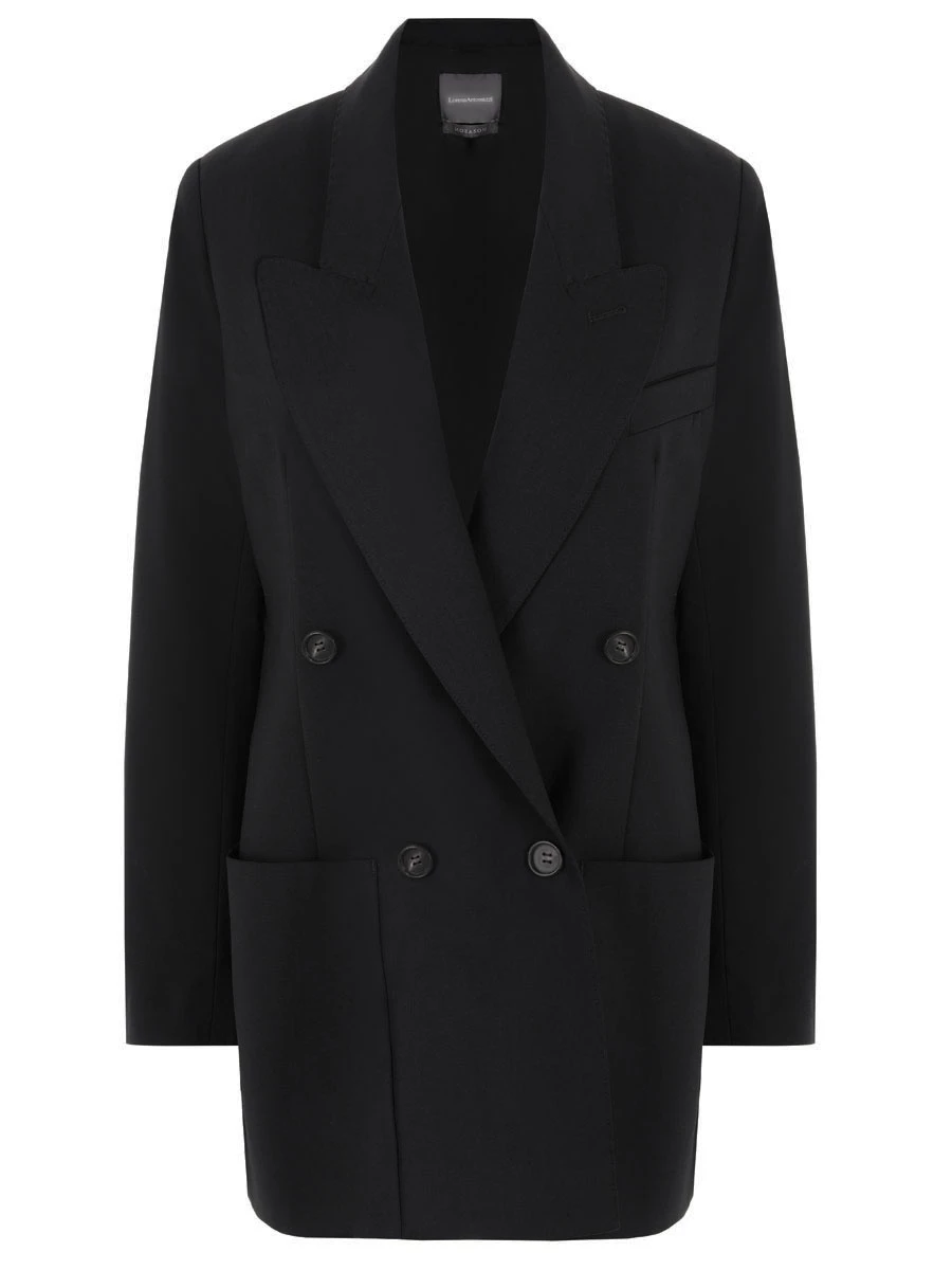 Пиджак шерстяной LORENA ANTONIAZZI N2484GA07AP/3180/00999, размер 46, цвет черный