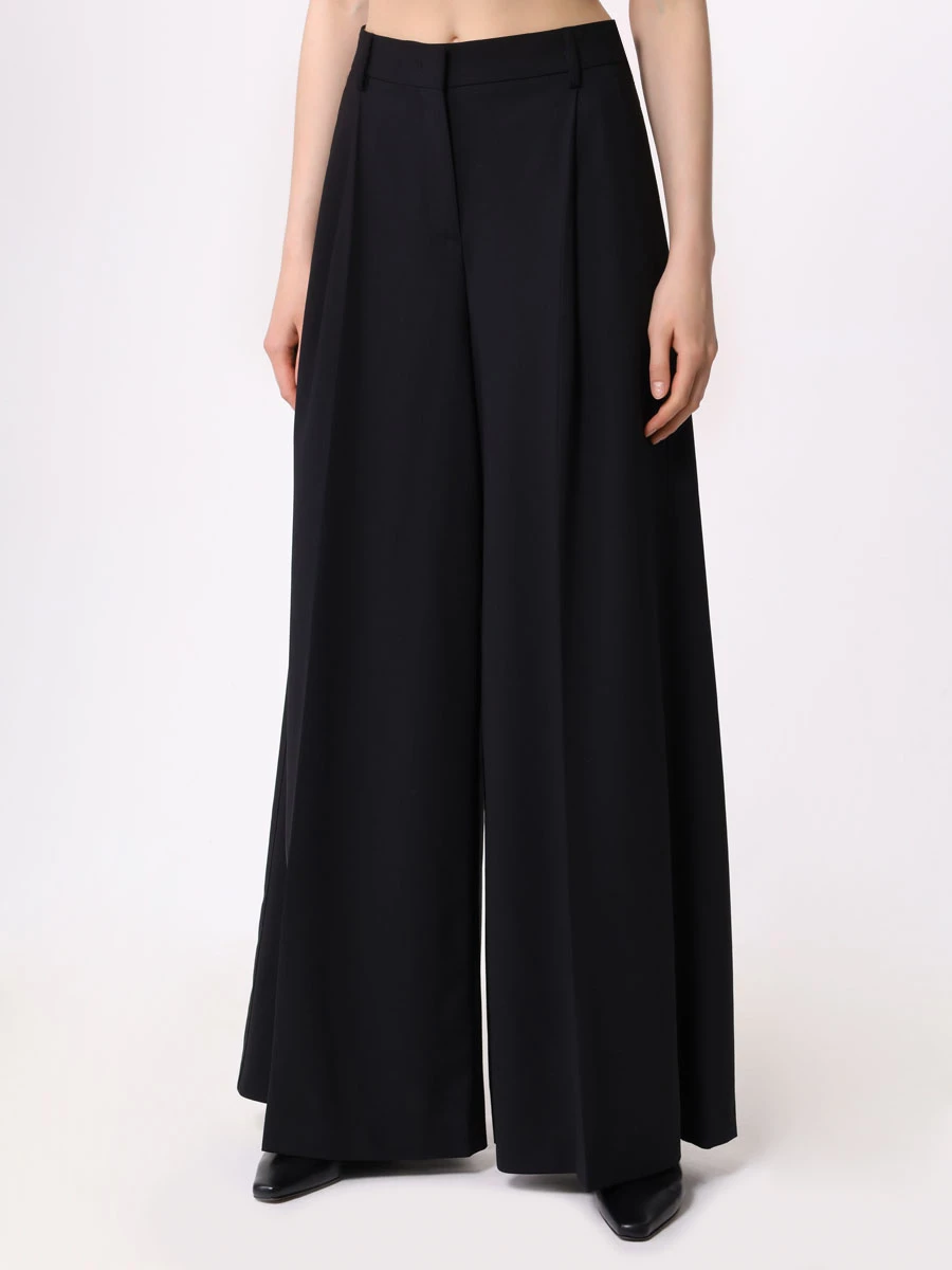 Брюки шерстяные LORENA ANTONIAZZI N2484PA79AP/3180/0999 Черный  Фото 4