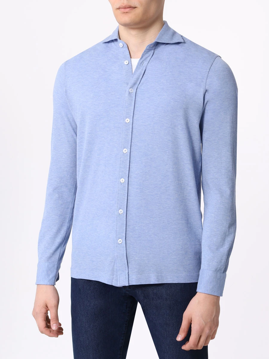 Рубашка Regular Fit хлопковая BARBA 24100/510, размер 54, цвет голубой 24100/510 - фото 4