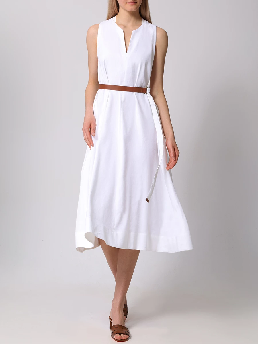 

Платье льняное, Белый, E2429AB98A/E2429CT39A_3347 100