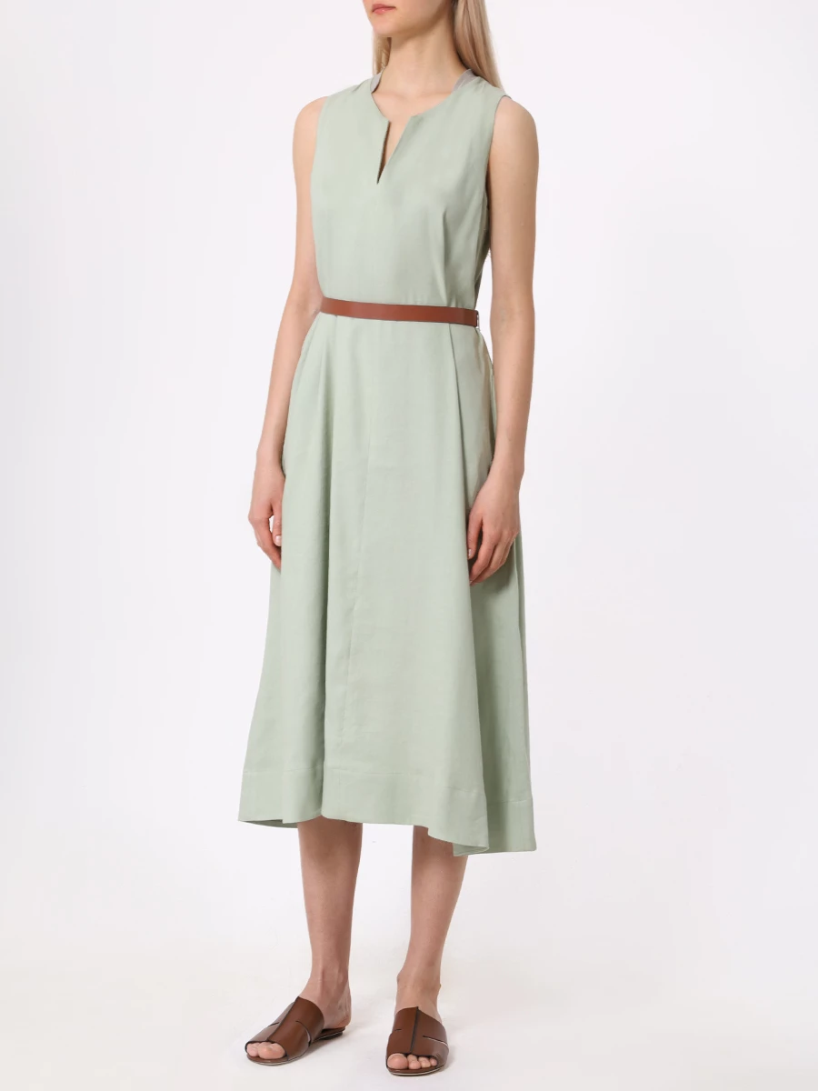 Платье льняное LORENA ANTONIAZZI E2429AB98A/E2429CT39A_3347 608 Мятный  Фото 4