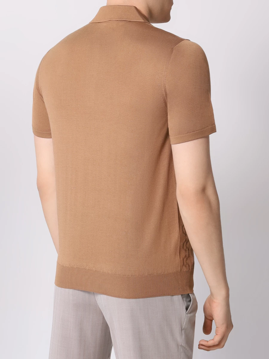Поло шелковое BERTOLO LUXURY MENSWEAR 902335/002425/353 Коричневый  Фото 4