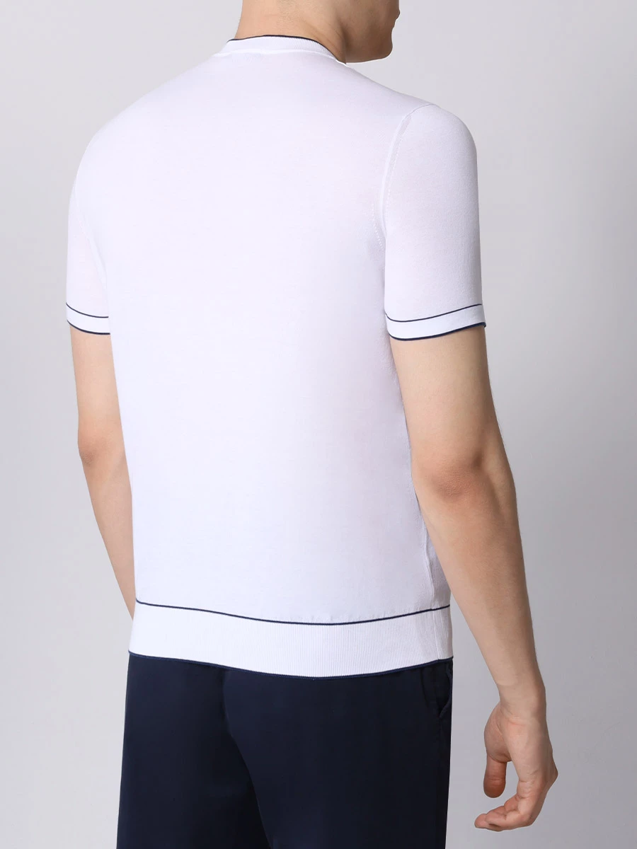 Футболка хлопковая BERTOLO LUXURY MENSWEAR 902204/002056/5245 Белый  Фото 3