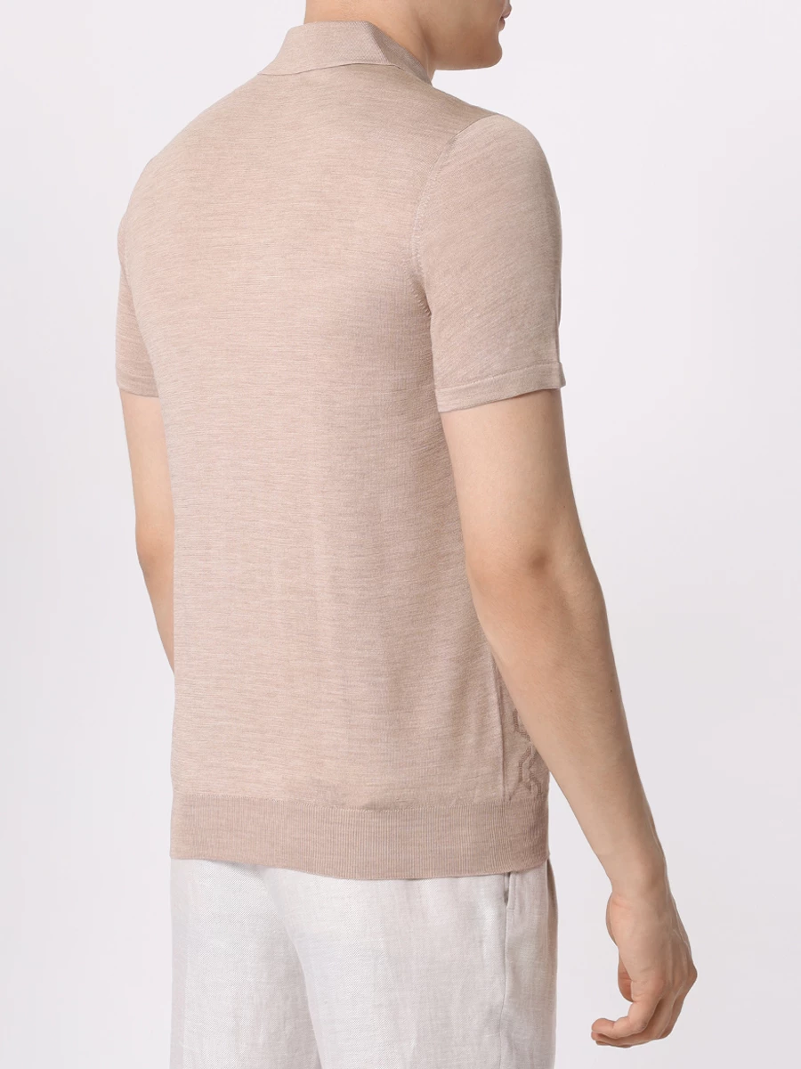 Поло шелковое BERTOLO LUXURY MENSWEAR 902335/002425/741 Бежевый  Фото 3