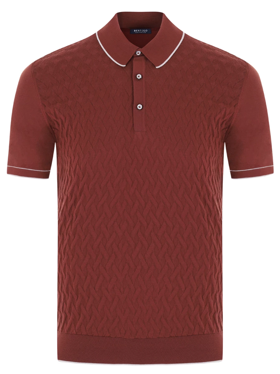 Поло хлопковое BERTOLO LUXURY MENSWEAR 902326/002097/066 Бордовый 